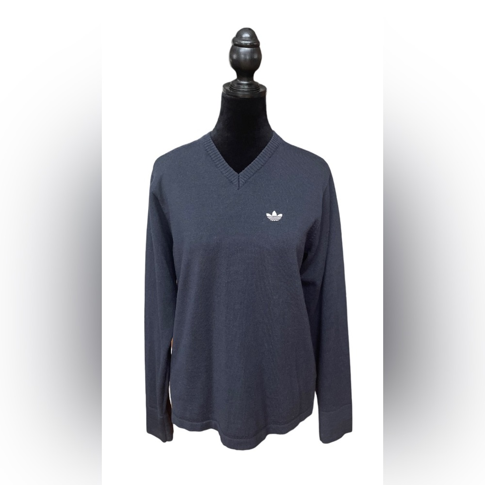 Adidas: Navy Blue Wool Sweater with logo